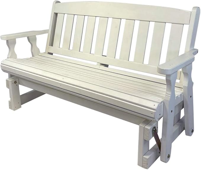 Amish Casual Heavy Duty 800 Lb Mission Pressure Treated Porch Glider (5 Foot, Semi-Solid White Stain) - Photo 1