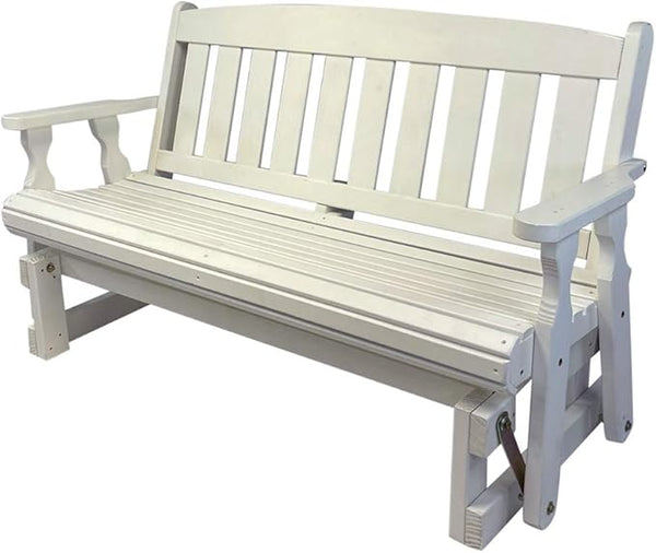 Amish Casual Heavy Duty 800 Lb Mission Pressure Treated Porch Glider (5 Foot, Semi-Solid White Stain) - Photo 1