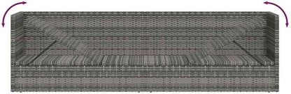 Garden Bed Grey PE Rattan 78.7x23.6 in Adjustable Armrests with Thick Cushions for Patio Poolside Relaxation Durable Outdoor Furniture
