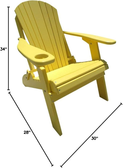 Furniture Barn USA Poly Folding Adirondack Chair, Lemon Yellow