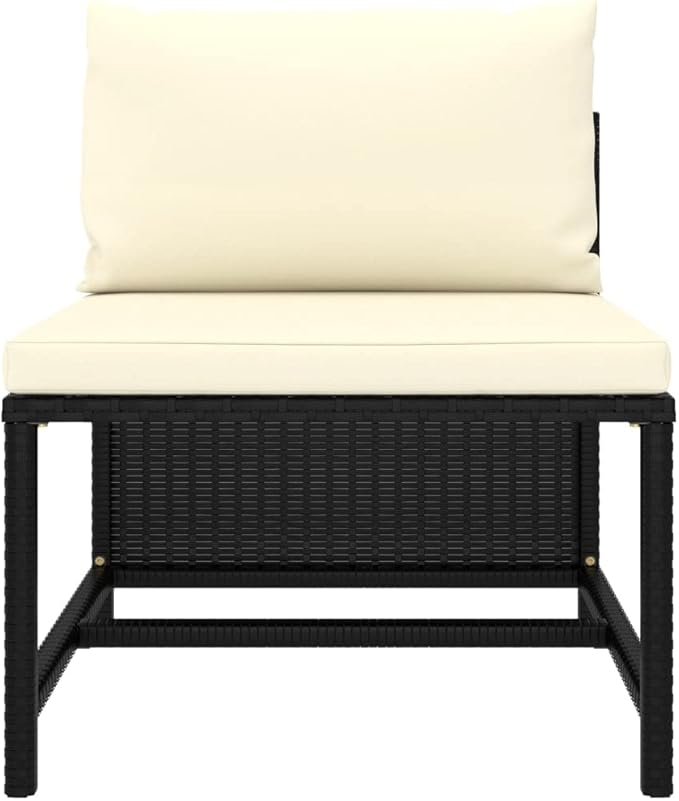 vidaXL Sectional Middle Sofa - Poly Rattan, Lightweight, Modular Design, Suitable for Year-Round Use, Highly Durable - Photo 4