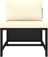 vidaXL Sectional Middle Sofa - Poly Rattan, Lightweight, Modular Design, Suitable for Year-Round Use, Highly Durable - Photo 4