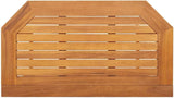 Balcony Table Brown Solid Acacia Wood Medium Foldable Poolside Table Coffee Tables for Beach Garden - Photo 7
