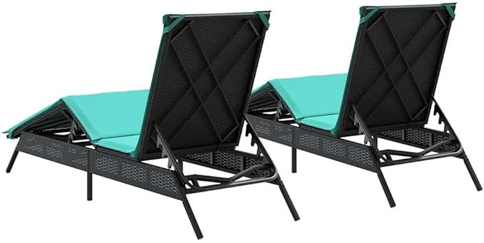 Patio Sun Lounger Set of 2, Adjustable Outdoor Chaise Lounge Chair with Removable Cushion - Photo 6
