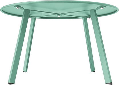 Grand Patio Round Steel Patio Coffee Table, Weather Resistant Outdoor Large Side Table, Mint Green…