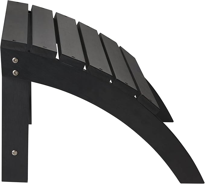 Psilvam Adirondack Ottoman, Adirondack Footstool for Adirondack Chair Weather Resistant Foot Rest for Outdoor Porch, Yard, Garden (Black)