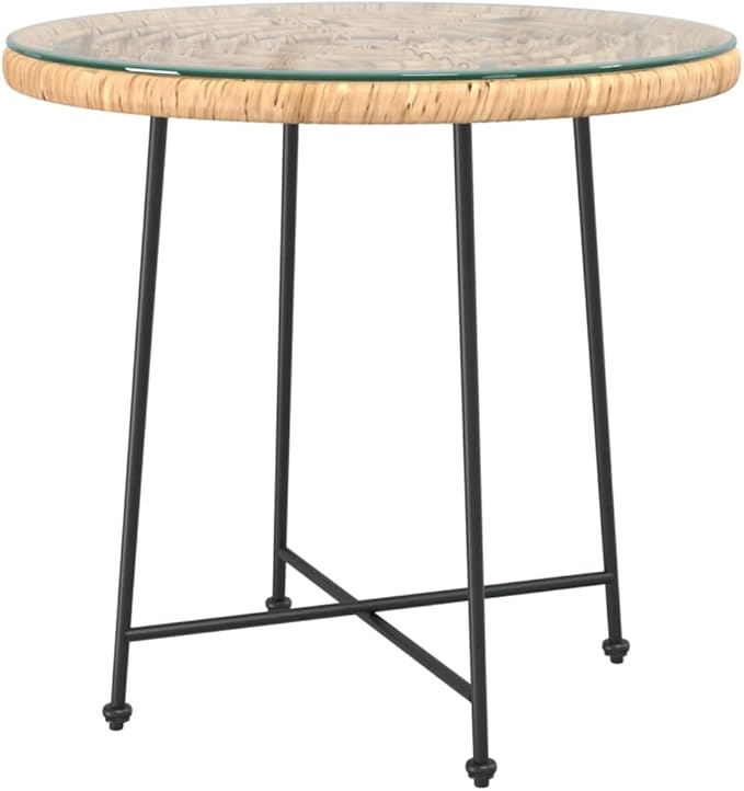 31.5" Round Black Glass Dining Table Tempered Glass Top Steel Legs Modern Patio Garden Indoor Outdoor 4-Seater Bistro - Photo 3