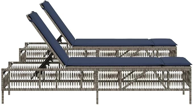 2-Pack Adjustable Patio Sun Lounger Set, Extra Long Outdoor Chaise Lounge for Poolside, Garden, and Terrace - Photo 6