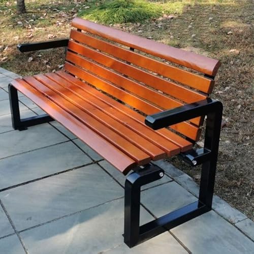 Sturdy Outdoor Bench for 2, Metal Garden Bench with Armrests, Heavy-Duty Support up to 600lbs, Perfect for Porch, Patio, and Garden Decor