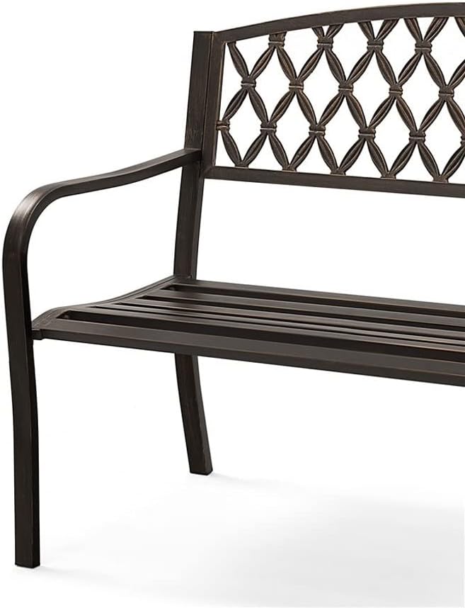 SLEEVE Garden Benches for Outdoors Nordic Retro Outdoor Metal Garden Bench Hollow Mesh Decorative Bench Suitable for Outdoor Courtyard Balcony Terrace Porch Bench Outside Bench