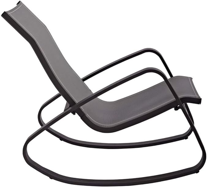 Modway EEI-3180-BLK-BLK-SET Traveler Rocking Lounge Chair Outdoor Patio Mesh Sling Set of 2, Black