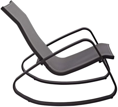 Modway EEI-3180-BLK-BLK-SET Traveler Rocking Lounge Chair Outdoor Patio Mesh Sling Set of 2, Black