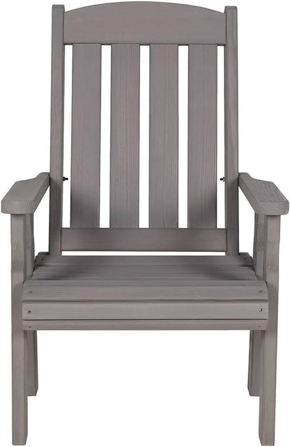 Amish Casual Heavy Duty 600 Lb High Back Mission Treated Patio Chair (Semi-Solid Grey Stain)