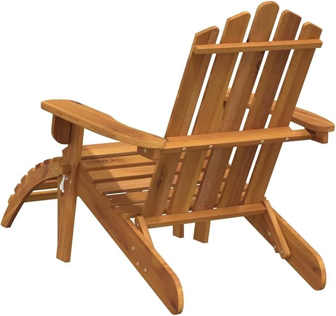 Solid Acacia Wood Folding Adirondack Chair Set of 2 - Photo 7