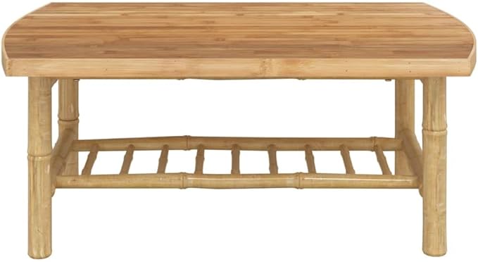 Natural Bamboo Garden Coffee Table Medium Durable Outdoor Furniture with Smooth Surface for Patio Seating - Photo 4