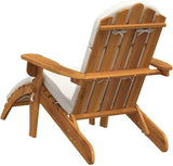 Acacia Wood Adirondack Garden Chair with Footrest and Cushion - Photo 6