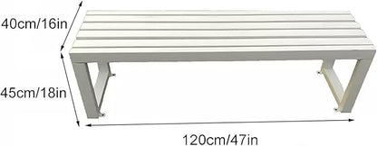 Backless Outdoor Bench, Pure Wrought Iron Metal Garden Bench with Reserved Fixing Holes for Yard Porch Balcony Park(Yellow,120cm/47in)