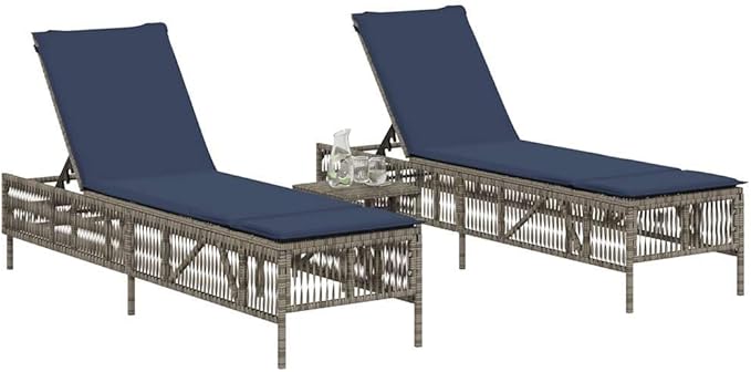 2-Pack Adjustable Patio Sun Lounger Set, Extra Long Outdoor Chaise Lounge for Poolside, Garden, and Terrace - Photo 3