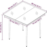 Square Outdoor Dining Table, 31.5 Inch Patio Metal Table with Glass Top - Photo 2