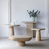 Faux Stone Side Table Square End Table, Patio Small Drink Table for Small Spaces - Photo 9