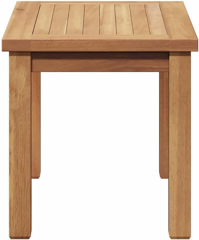 Brown Outdoor Coffee Table 19.69x13.78x14.17 in Solid Teak Small Patio Cocktail Table for Garden Balcony Porch Backyard - Photo 6