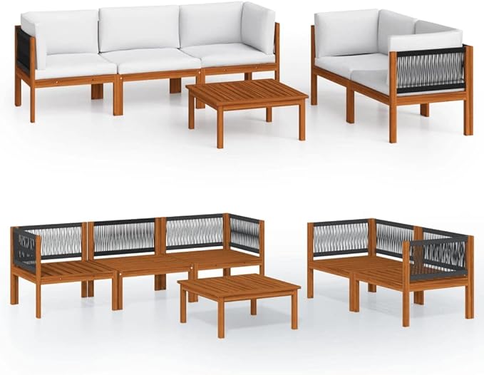 6-Piece Acacia Wood Garden Lounge Set with Cushions, Durable Outdoor Patio Furniture for Relaxation and Entertaining - Photo 2