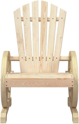 Solid Fir Wood Adirondack Chair Set of 2 with Weathered Finish for Outdoor Patio and Garden Seating - Photo 5