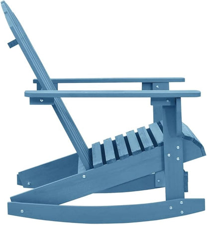 Patio Adirondack Rocking Chair Solid Fir Wood Blue Outdoor Chairs Balcony Chair Deck Chairs for Gardens, courtyards