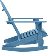 Patio Adirondack Rocking Chair Solid Fir Wood Blue, Patio Dining Chairs, Bar Stools - Photo 4