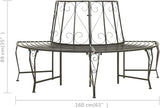 Patio Half Round Tree Bench, Benches for Outside, Yard Bench, Park Benches, Garden Bench, Metal Bench - Photo 2