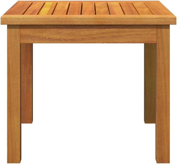 18" Acacia Wood Square Side Table, Natural Oil Finish, Sturdy Post Legs, Easy Assembly, Patio/Garden/Balcony - Photo 7