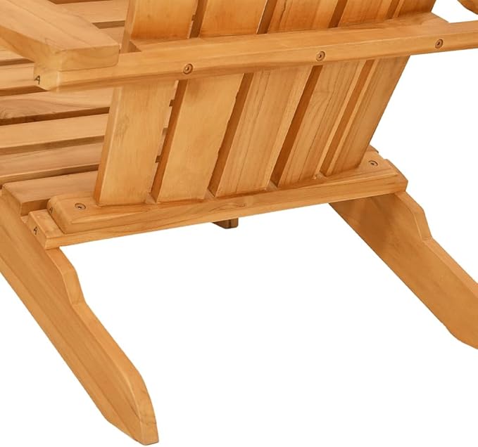 Garden Adirondack Chair in Solid Teak Wood Medium Durable Outdoor Furniture with Smooth Finish for Patio Balcony - Photo 9