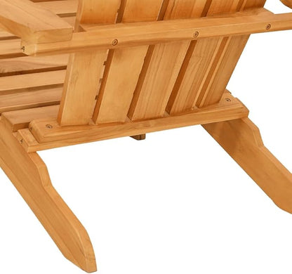 Garden Adirondack Chair in Solid Teak Wood Medium Durable Outdoor Furniture for Patio Balcony Comfortable Relaxing Seating