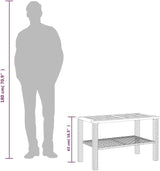Modern Rectangular Garden Table, Outdoor Patio Side Table with Synthetic Poly Rattan - Photo 9