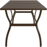 Outdoor Small Table Patio Furniture Outside Table Patio Side Tables Patio Table Brown 74.8"x31.5"x28.3" Steel - Photo 4