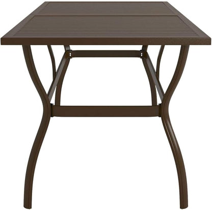 Outdoor Small Table Patio Furniture Outside Table Patio Side Tables Patio Table Brown 74.8"x31.5"x28.3" Steel
