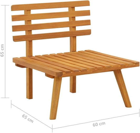 Solid Acacia Wood Garden Chair with Cushions Outdoor Patio Furniture Natural Dark Gray White Rustic Design Comfortable Seating for Balcony Terrace Relaxation
