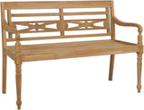 Batavia Bench Garden Bench Outdoor Bench for Outdoors Porch Entryway Furniture for Yard 47.2" Teak - Photo 1
