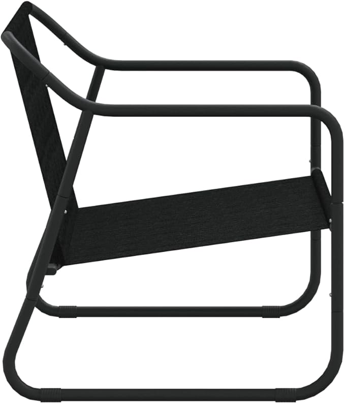 Anthracite Powder-Coated Steel Garden Bench, 2-Seater Outdoor Seating for Patio & Balcony, Weatherproof Durable Porch Furniture Bench Seating