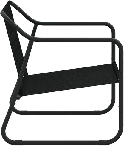 Anthracite Powder-Coated Steel Garden Bench, 2-Seater Outdoor Seating for Patio & Balcony, Weatherproof Durable Porch Furniture Bench Seating