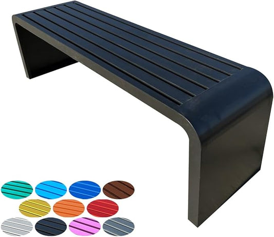 2-Person Garden Bench, Suit for Garden, Porch and Park, Outdoor Garden Benches, 2-Person Park Bench, Metal Park Bench for Outside(Black,39.4x15.7x17.7in(LxWxH))
