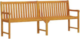 Solid Acacia Wood Garden Bench Large Durable Outdoor Seating Rustic Style Brown 84.6 Inch Wide for Patio Balcony - Photo 3