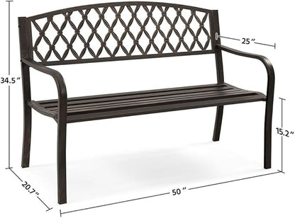 SLEEVE Garden Benches for Outdoors Nordic Retro Outdoor Metal Garden Bench Hollow Mesh Decorative Bench Suitable for Outdoor Courtyard Balcony Terrace Porch Bench Outside Bench