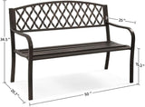 Outdoor Bench Nordic Retro Outdoor Metal Garden Bench Hollow Mesh Decorative Bench Suitable for Outdoor Courtyard - Photo 3