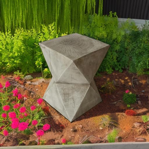 Christopher Knight Home Lux Outdoor Weight Concrete Side Table, Light Gray - Photo 5
