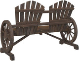Garden Adirondack Chair Burnt Look Solid Fir Wood for Outdoor Relaxation - Photo 7