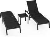 Aluminum Patio Chaise Lounge Chair Set of 2 with Side Table, 5-Position Adjustable Backrest - Photo 1