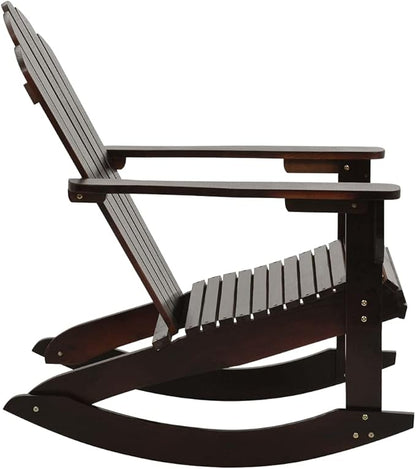 (Fast Shipments) Wooden Rocking Chair | for Porch, Lawn, Garden, Backyard, Balcony, Deck, Pool, Indoor, Outdoor Garden Rocking Chair Wood Brown