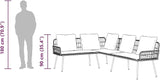 Outdoor L-Shaped Sectional Sofa with Cushions, PE Rattan Patio Garden Corner Bench, Weather-Resistant Metal Frame - Photo 7