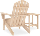 Classic Adirondack Chair Set with Table, Solid Fir Wood Outdoor Furniture for Patio and Garden, Ergonomic Design - Photo 4